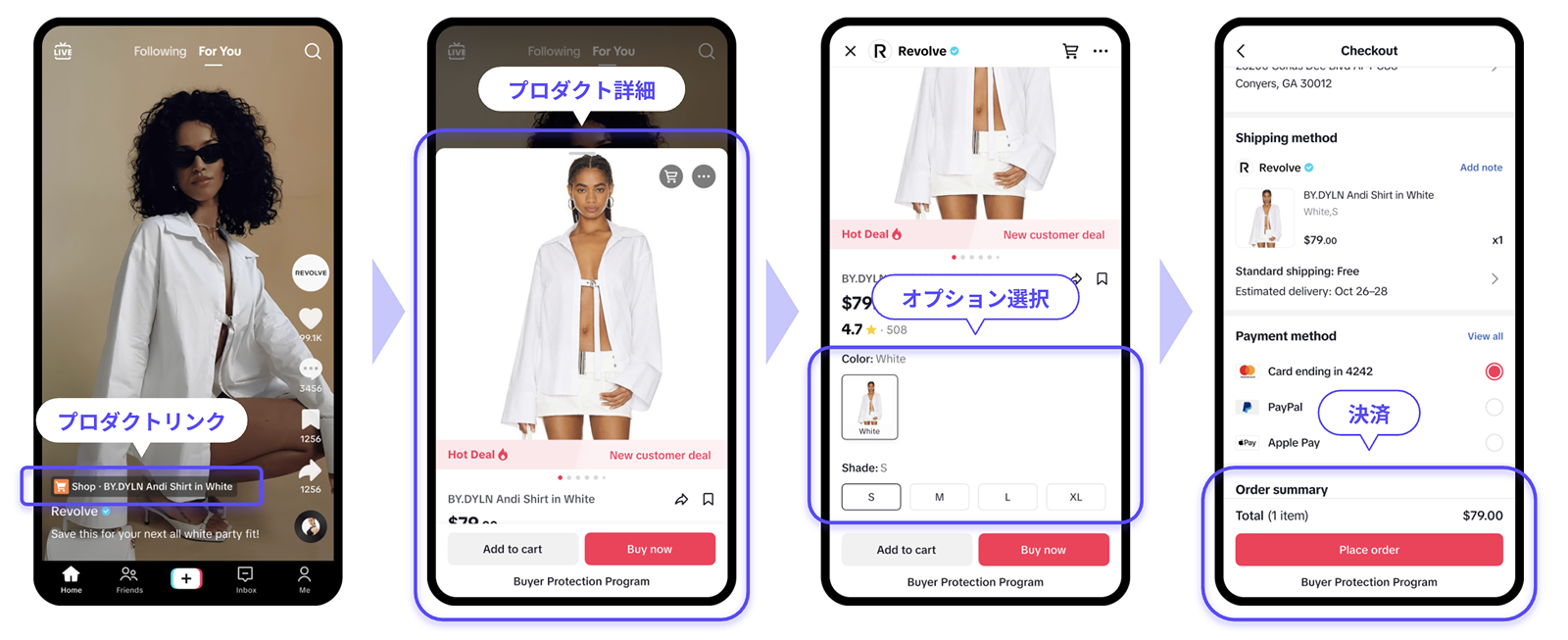TikTok Shopの購入フロー